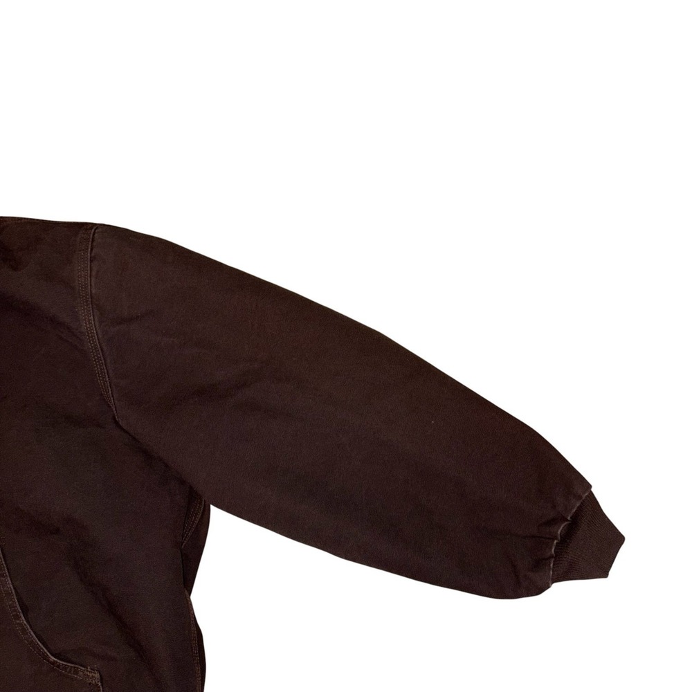 Carhartt Mens XL Hooded Work Jacket Brown With Black Quilted Inside - Picture 11 of 12